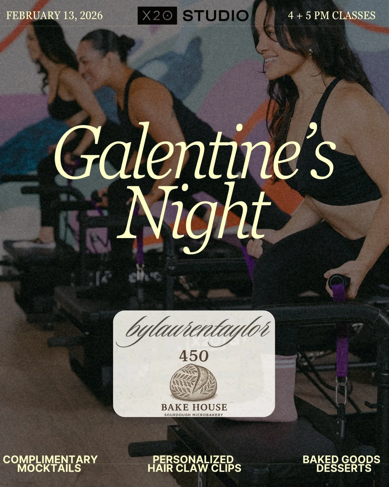 💌Only a few spots left for our Galentine&rsquo;s classes💌

@450bakehouse will be in the studio selling special Valentine&rsquo;s Day-themed baked loaves and desserts 
 
All attendees will go home with a personalized hair claw clip (and new favorite