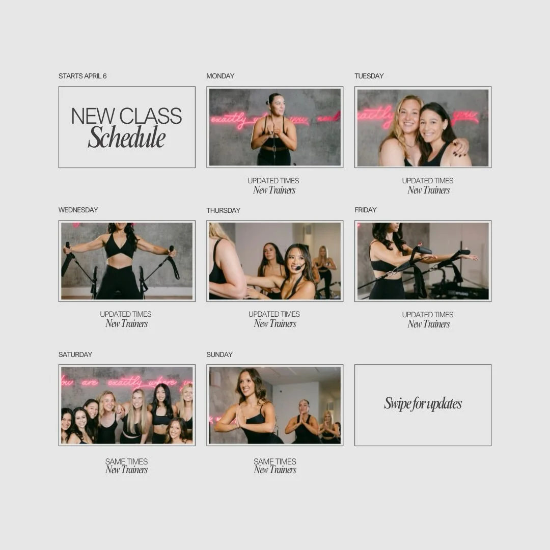New Los Gatos class times and trainer schedules 🩶
All changes will begin on Monday, April 6