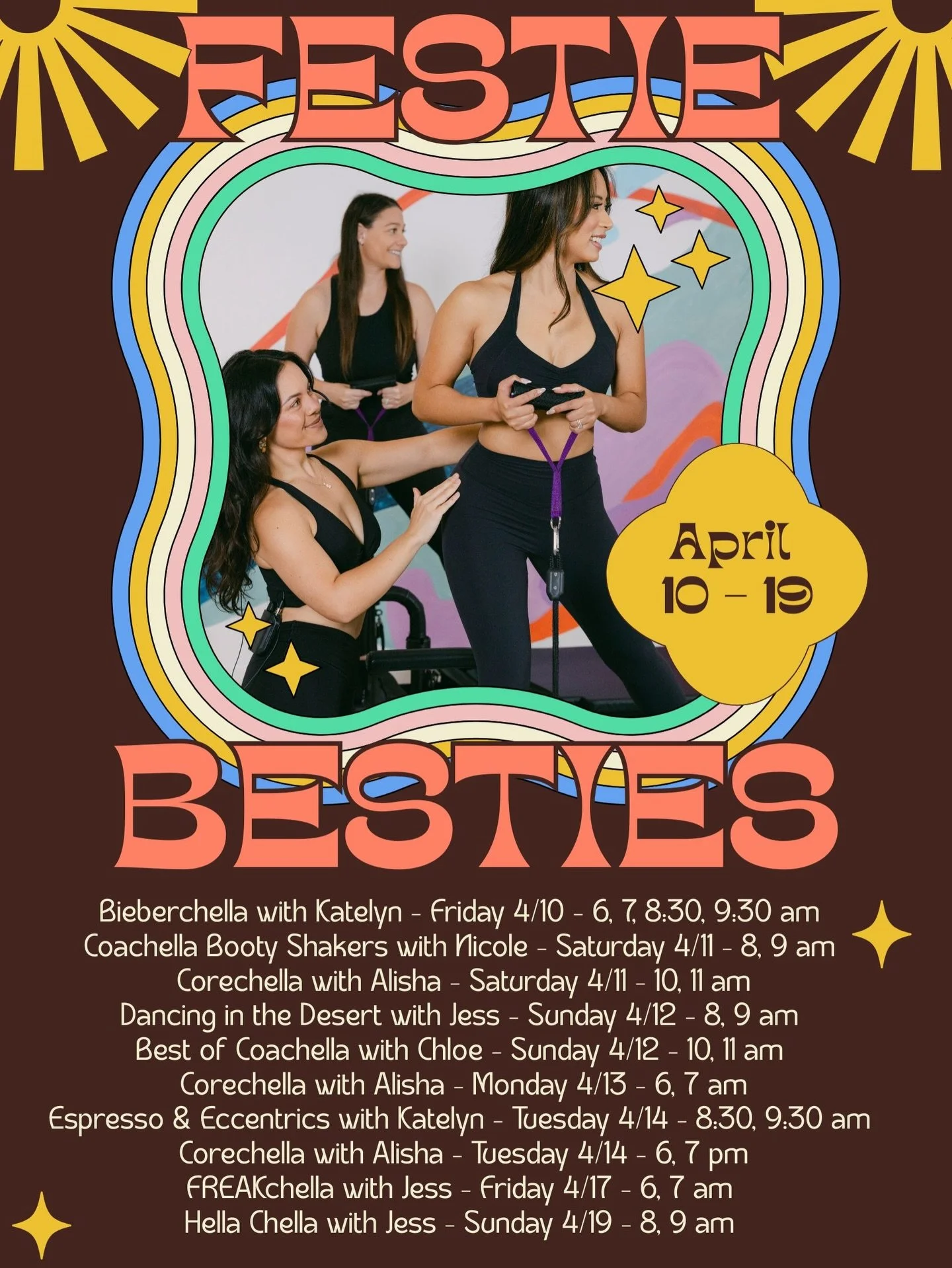 NoChella for you this year? Come take an X2o house tour 😉

Two weeks of themed classes with pop-ups to get you fully in the festival vibe 🎡🎶 

🗓️ 4/12 - @lastchaptercafe will be in-studio during Jess&rsquo; Dancing in the Desert and Chloe&rsquo;s