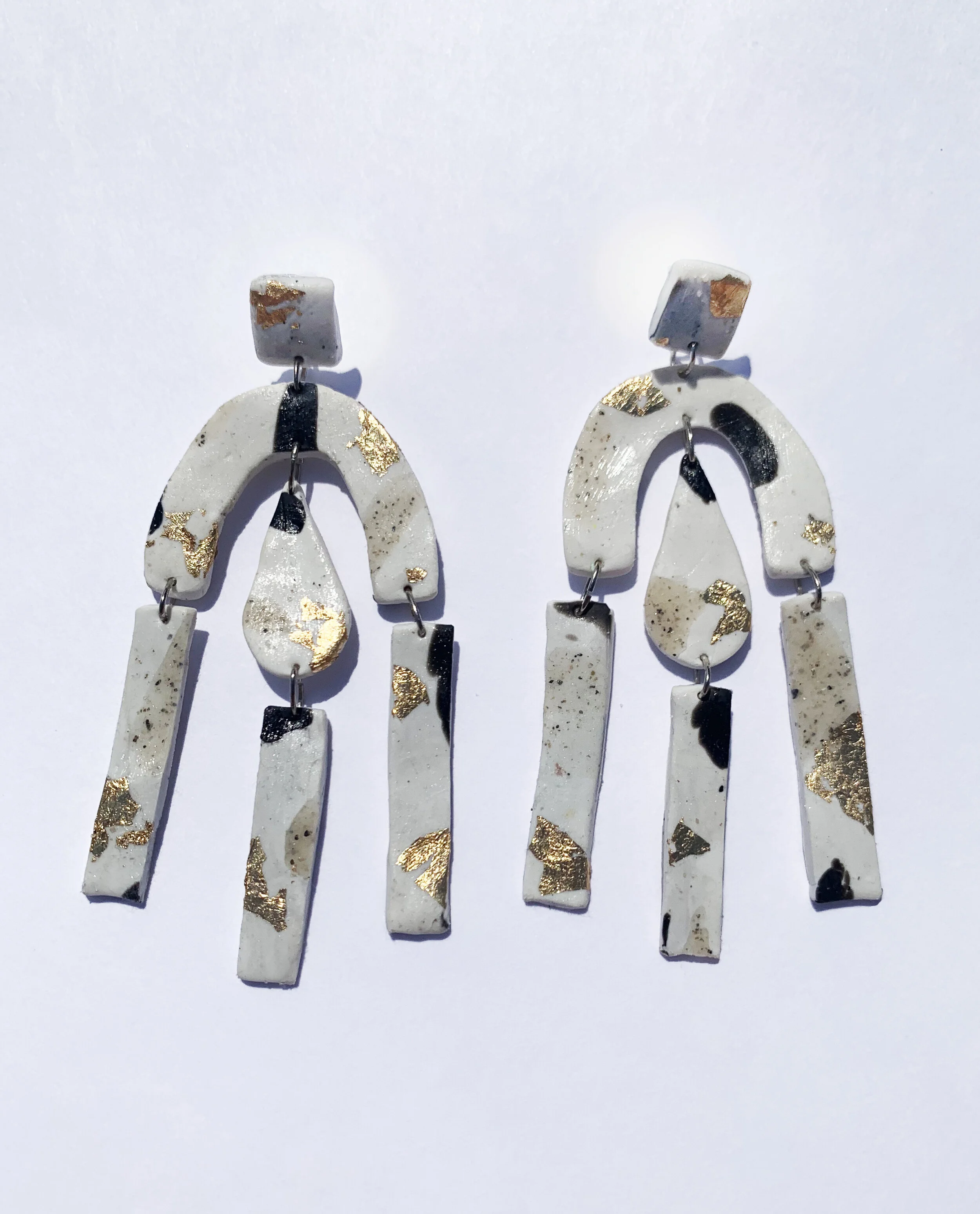 Speckled Geo Dangle Earrings