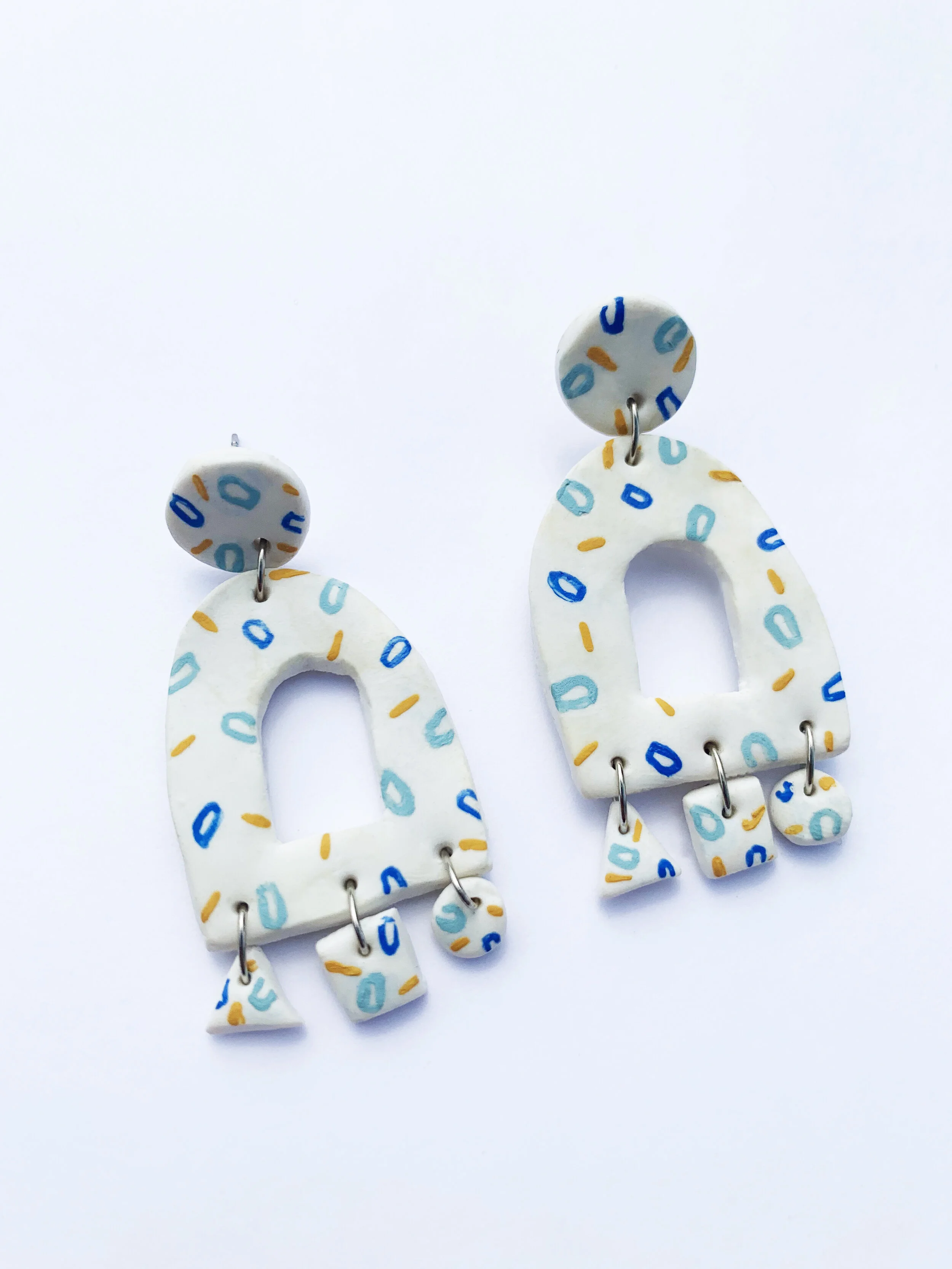 Geometric Painted Earrings