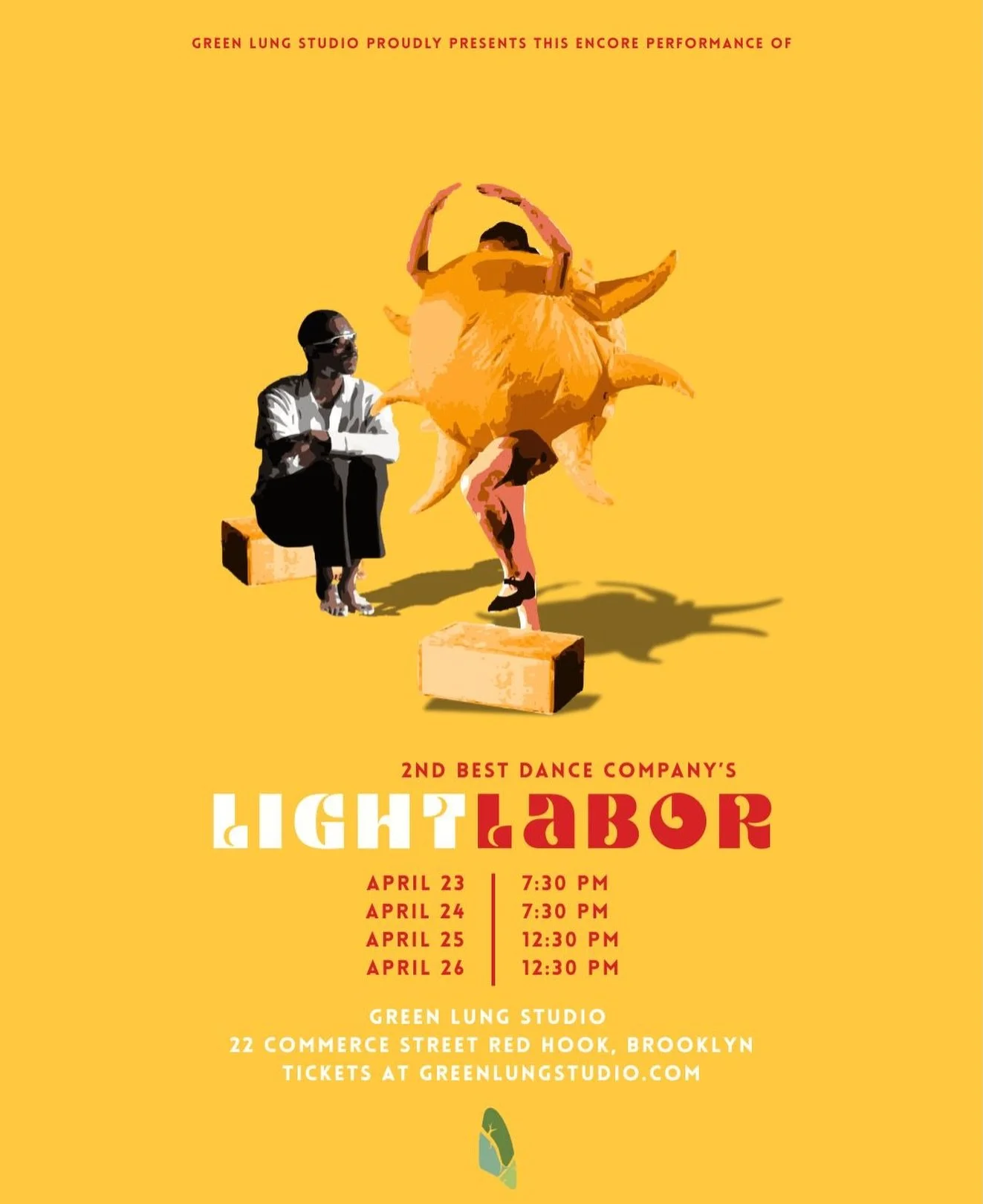 Light Labor
@2ndbestdance 

😎 April 23-26 ☀️

Choreographed by Hannah Garner @peglegjones 
Performed by Annie Morgan @anniemoe95 and
Channce Williams @senti______mental 

Link in bio 💚 get your tickets