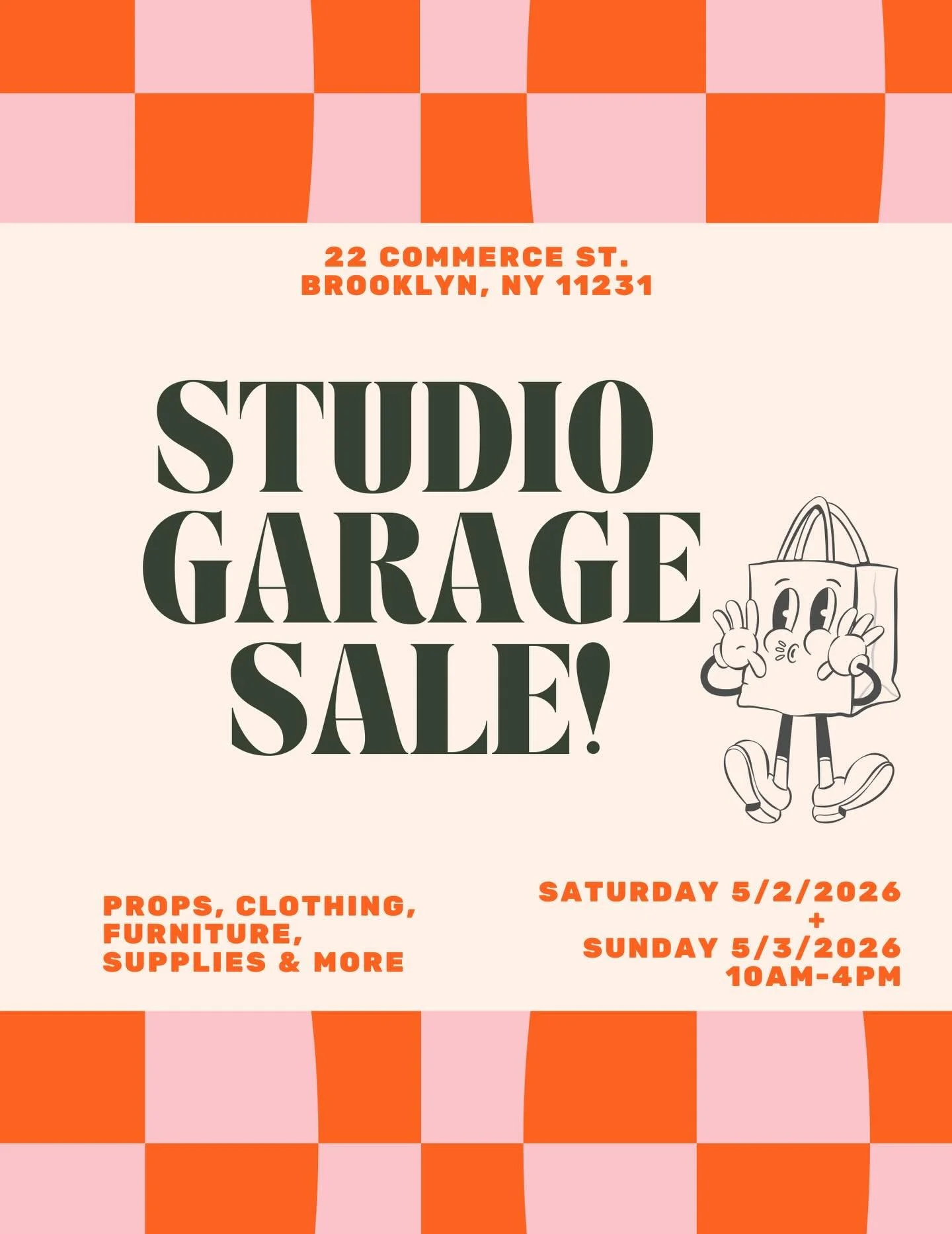 We are having a studio sale to make space for new things. Selling props, misc. decor, clothing, odds and ends, supplies, etc. We even have a giant jump out of cake (see picture). Come through Saturday, May 2nd or Sunday May 3rd from 10-4 and get a tr