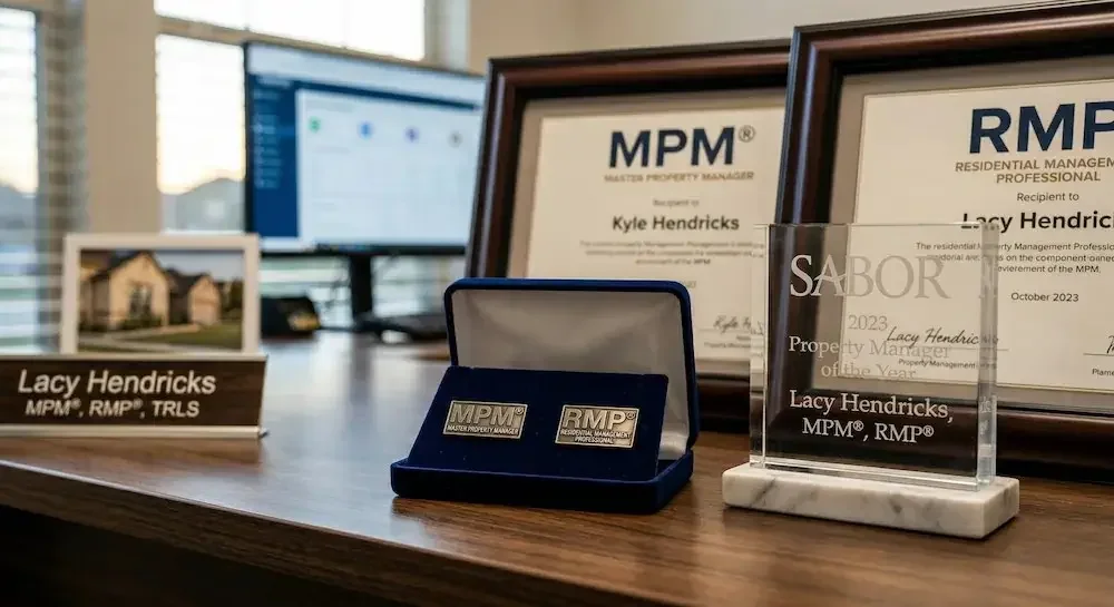 Kyle and Lacy Hendricks MPM RMP Property Manager of the Year