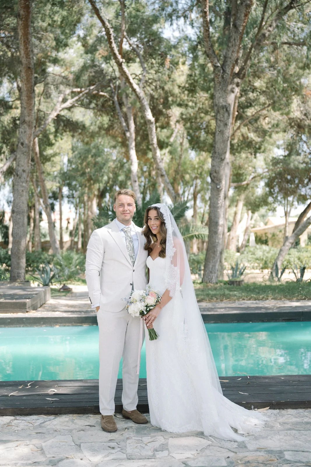 Tilly and Jono together by the pool