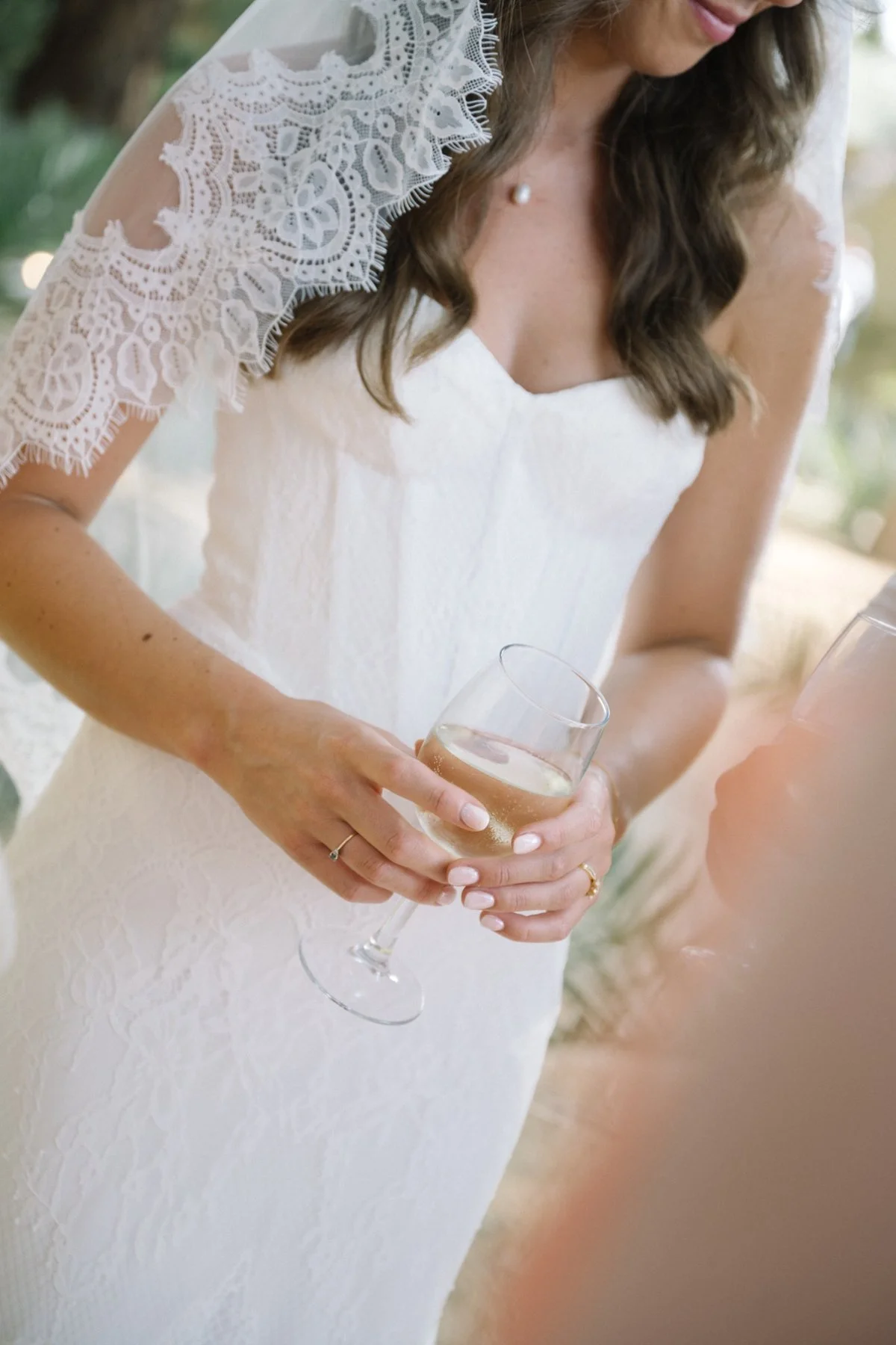 Bridal dress and veil details
