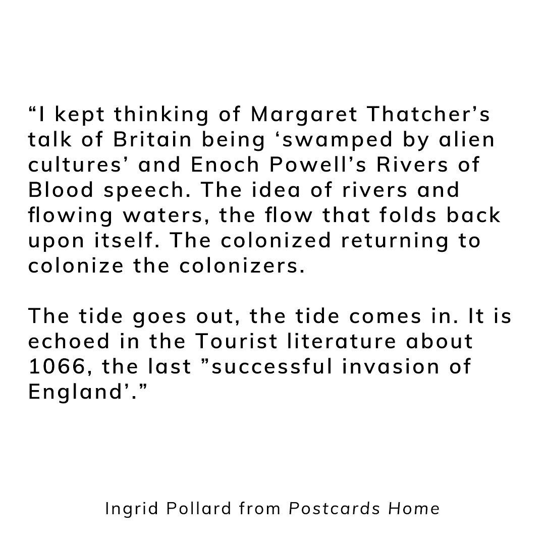 &ldquo;I kept thinking of Margaret Thatcher&rsquo;s talk of Britain being &lsquo;swamped by alien cultures&rsquo; and Enoch Powell&rsquo;s Rivers of Blood speech. The idea of rivers and flowing waters, the flow that folds back upon itself. The coloni