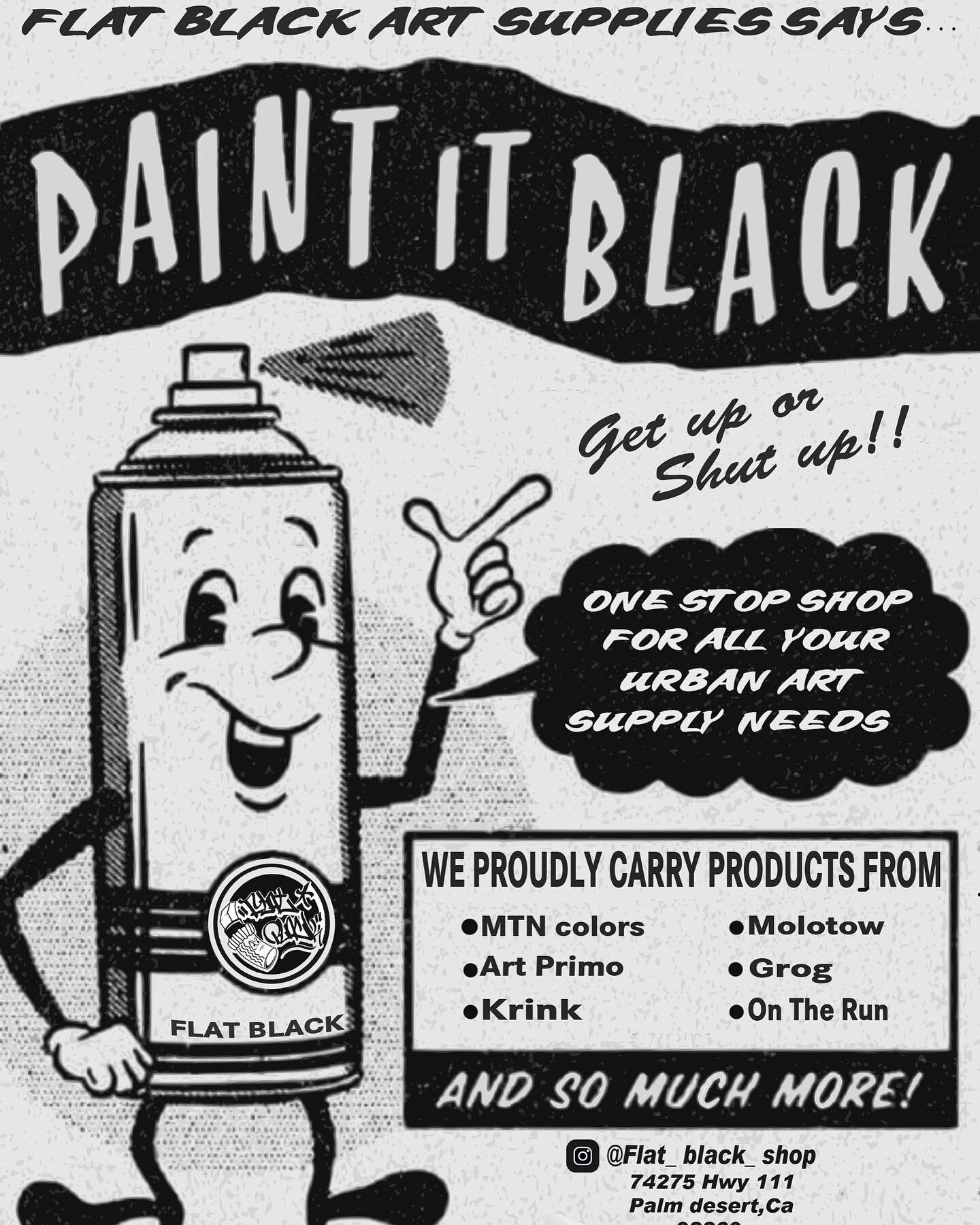 Open 7 days a week 🏴
 Stop in and stock up

#flatblackshop #paintpushers #ad