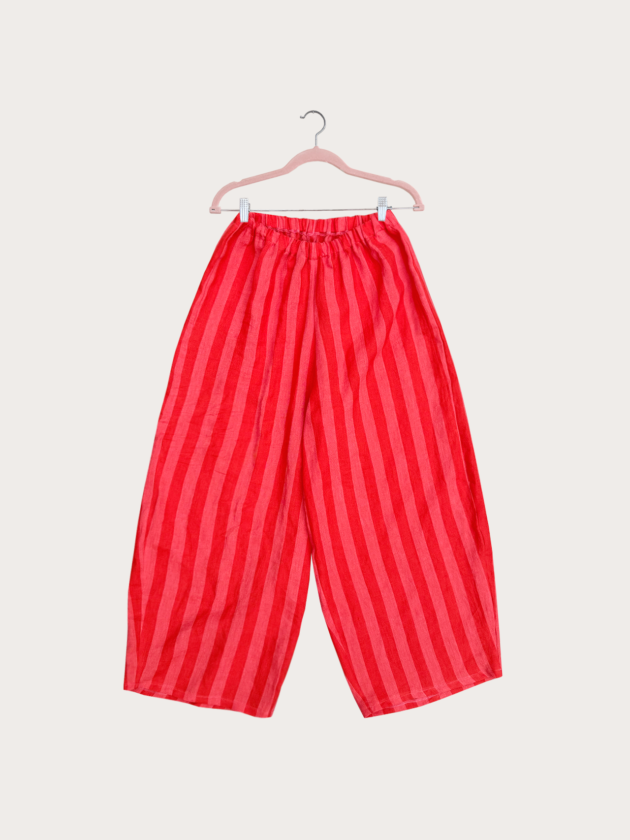 Playground Pants in Rhubarb Stripe Linen