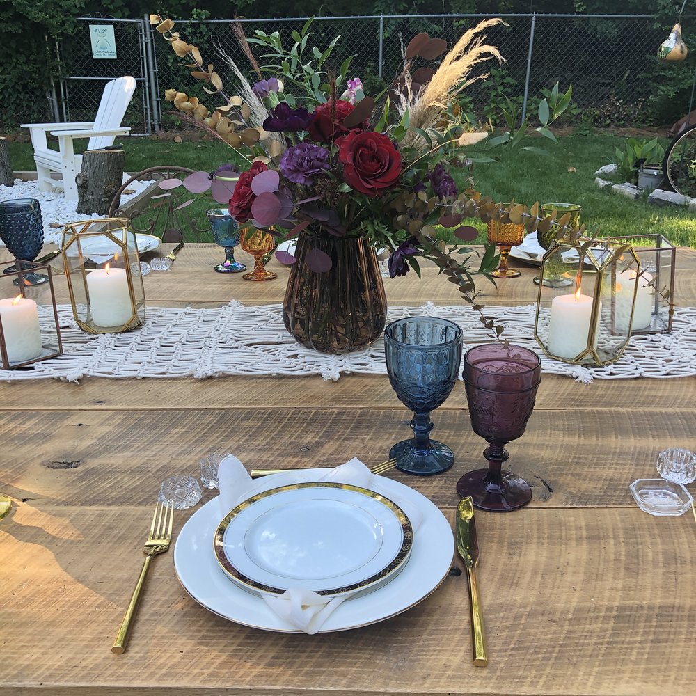 Red Colored Vintage Pressed Glass Goblets & Stemware — The Wedding