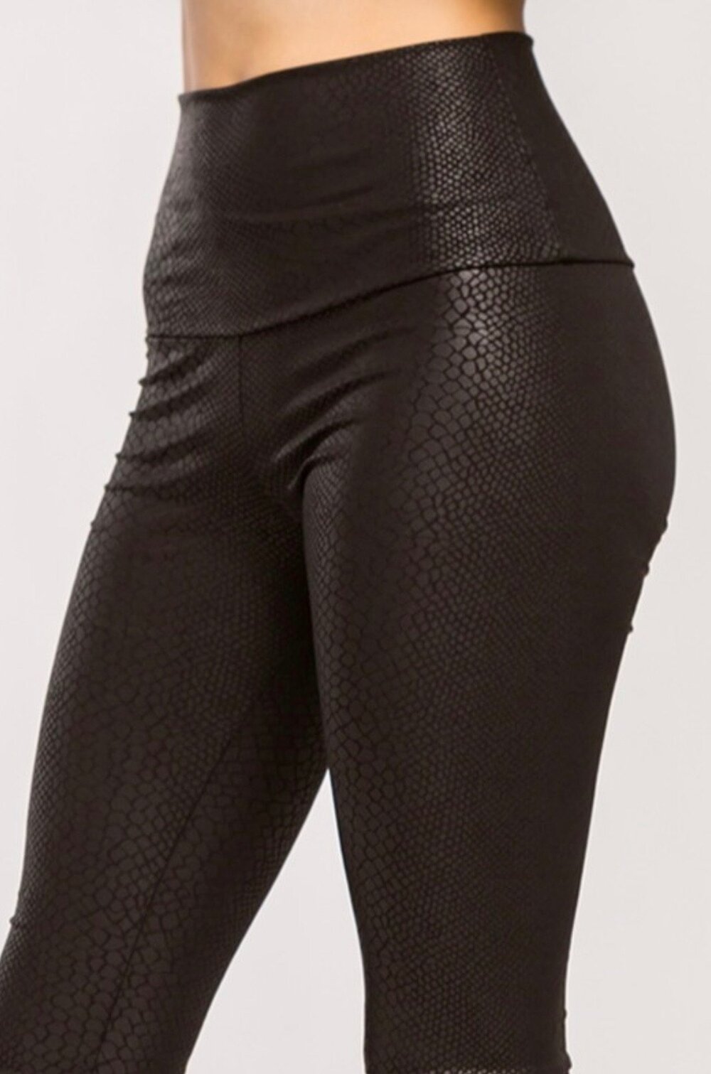 The Chase Is On Black Snakeskin Pebbled Leggings — The Gypsy Peach