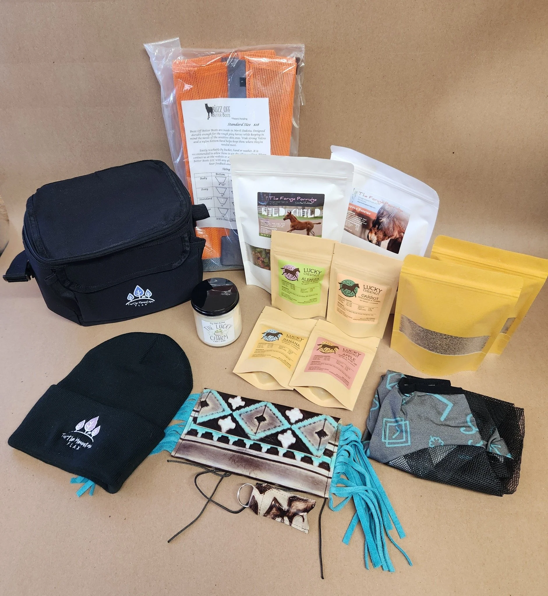 Who's ready for our anniversary givvy?! 🥳
We celebrated our 6th anniversary of Turtle Mountain Flax on Saturday and all the pieces of this are finally here so here we go! 

Included in this giveaway:

Buzz Off Better Boots fly boots in orange (easy 