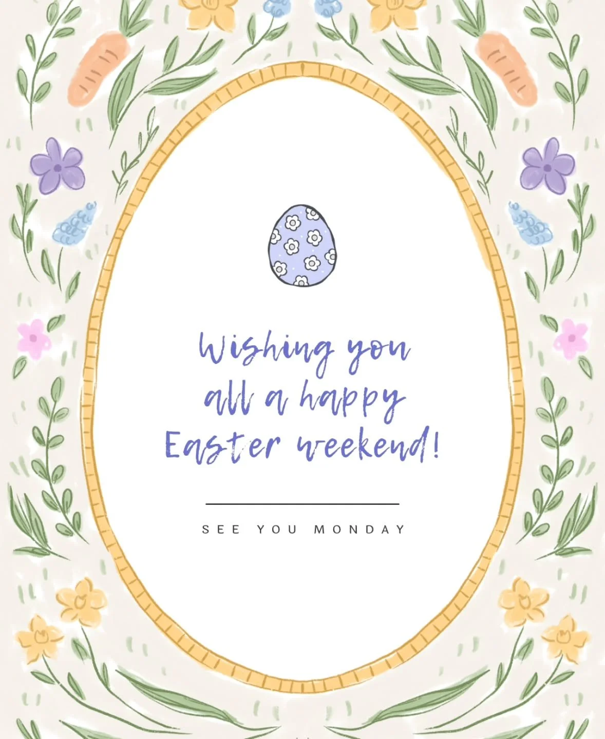 We are closed today but we'll see you Monday! Hope everyone has a wonderful Easter weekend! 🐰💜