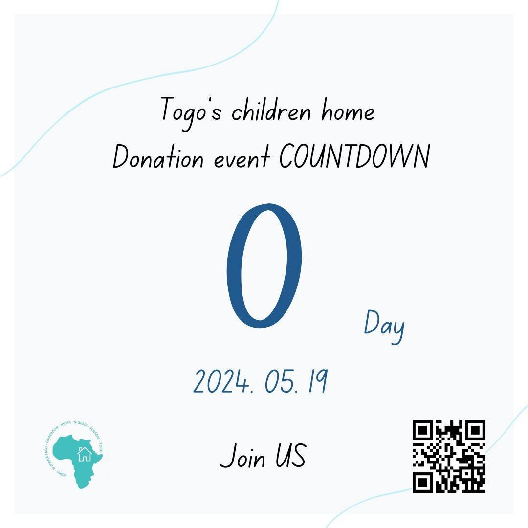 &quot;Counting down to a special event for a great cause! 🎉
----Togo&rsquo;s children home Donation event COUNTDOWN 0 Days‼️
TIME IS UP!
It's time to welcome Togo&rsquo;s children home Donation event!
Just TODAY!
Just try to help more children
Just 
