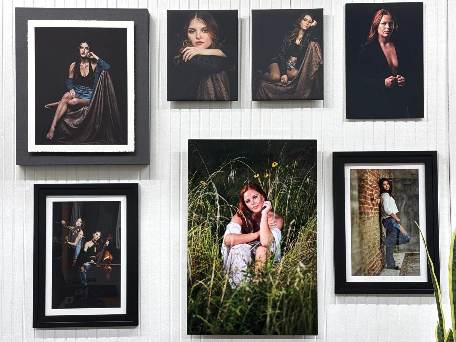 Custom senior portrait wall art displayed at Legacy Luxe Studio in Lebanon, Missouri