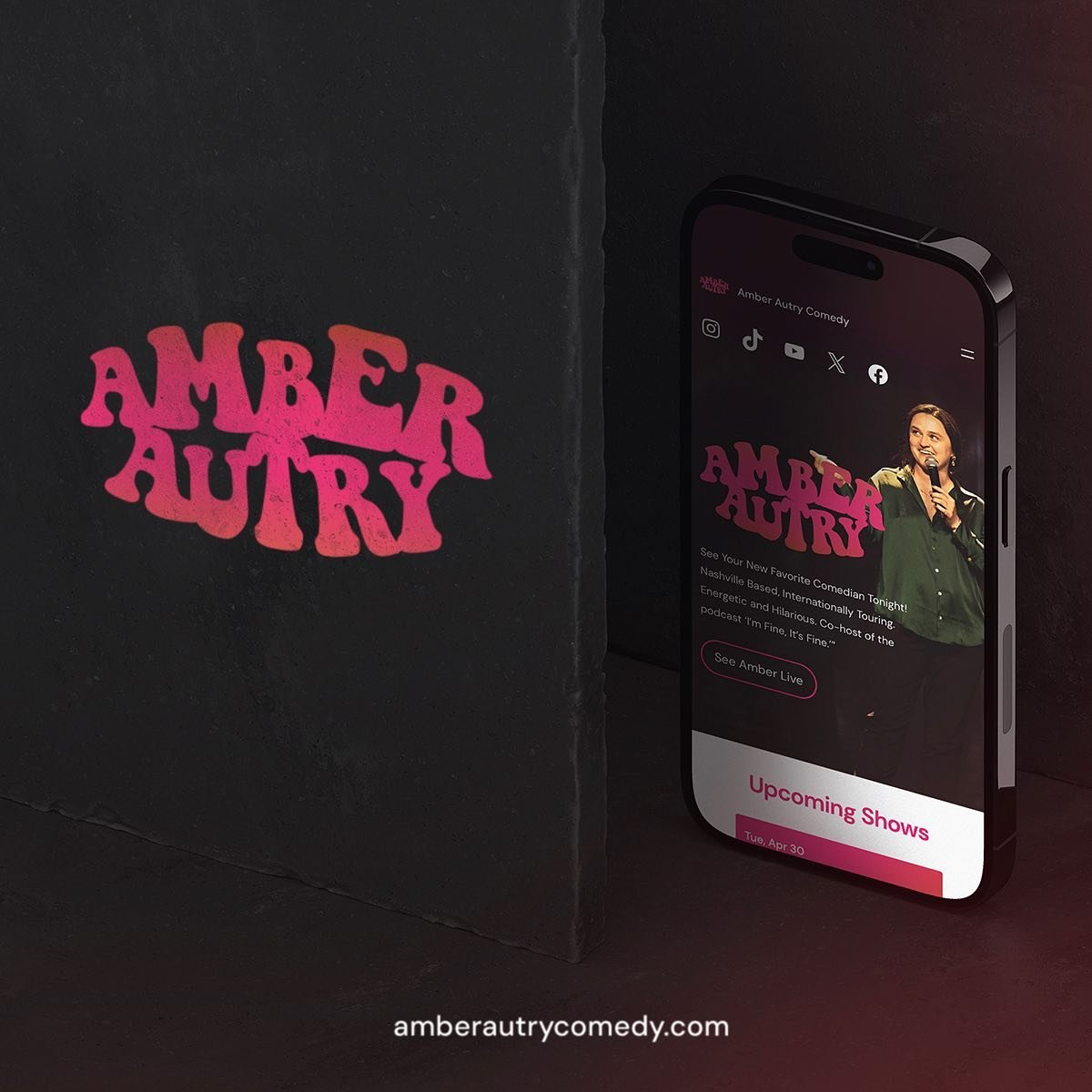 Sharing one of my first web design projects💻

designed the website and logo for the talented and hilarious @amberautrycomedy go check out her profile and her website!