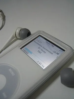 Photo of an iPod and headphones