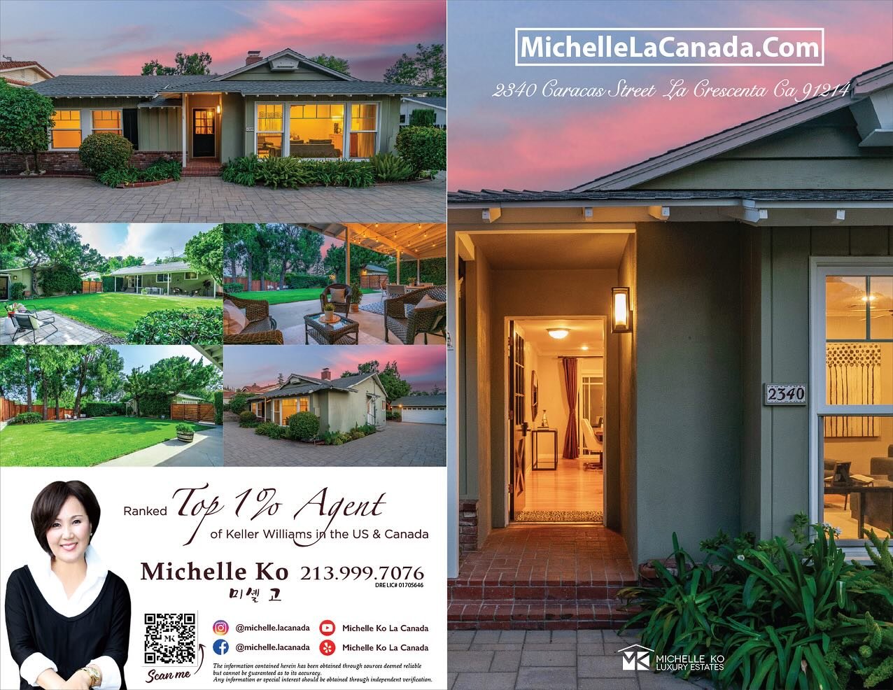 ✨OPEN HOUSE✨ 

Thursday 11-2, 5-7
Friday 5-7
Sat &amp; Sun 2-5

2340 Caracas St
La Crescenta  Ca 81214
.
$1,490,000
1,773 sq ft/ 10,062 sq ft
3beds/3baths, Office.

Welcome to your paradise in the quiet, coveted Briggs area of La Crescenta and bright