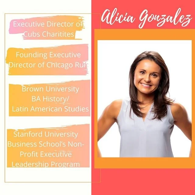 Meet Alicia Gonzalez, Cubs Charities Executive Director! ⚾️ 🐻 Alicia will be the keynote speaker in our Latinx Virtual Graduation next Saturday, June 20! Swipe left for details. #SíSePudo