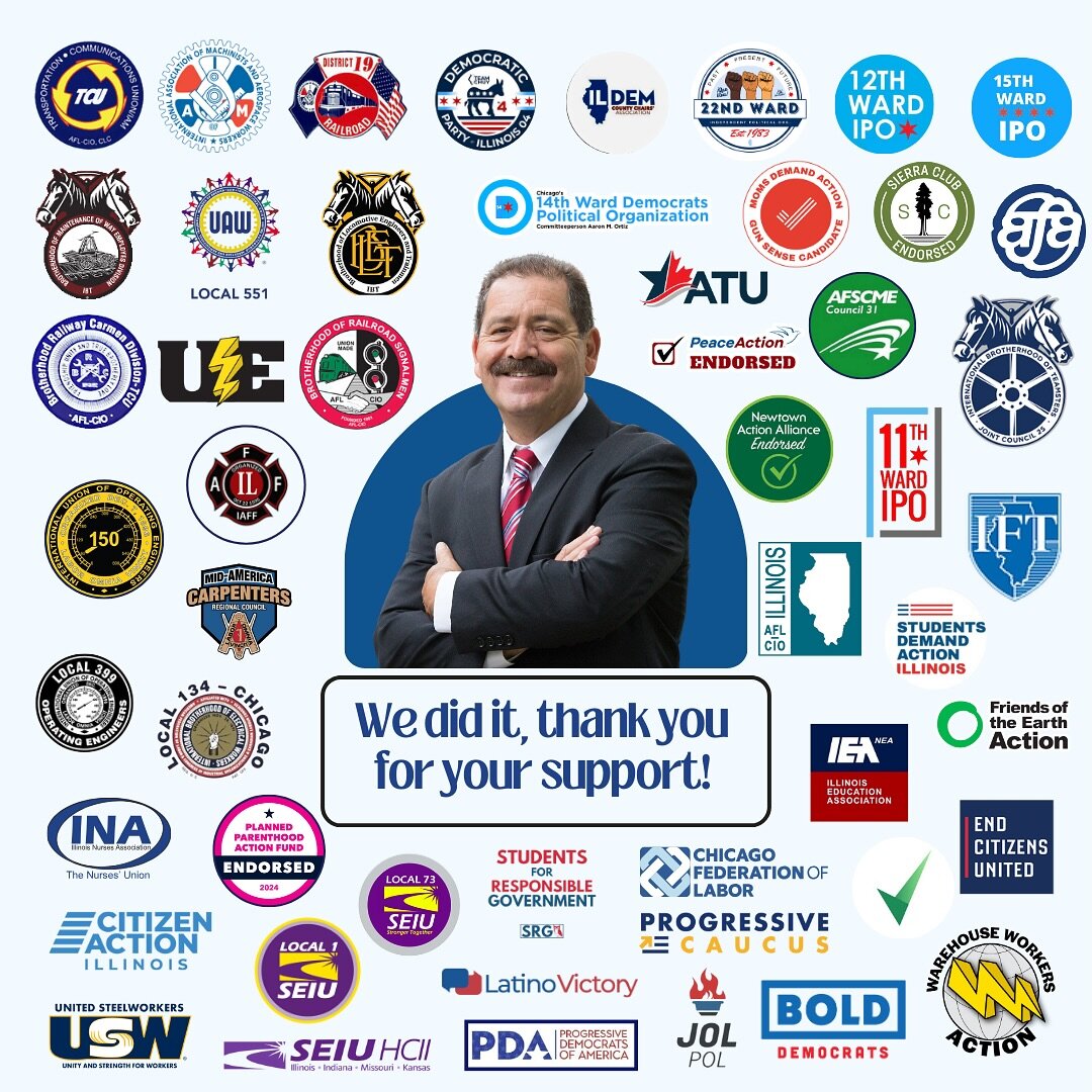 We did it, thank you for your support! Over 50 endorsements from labor unions and advocacy organizations for my re-election to Congress - - we couldn&rsquo;t have done it without you!!! #TeamChuy👨🏻🗳️💙