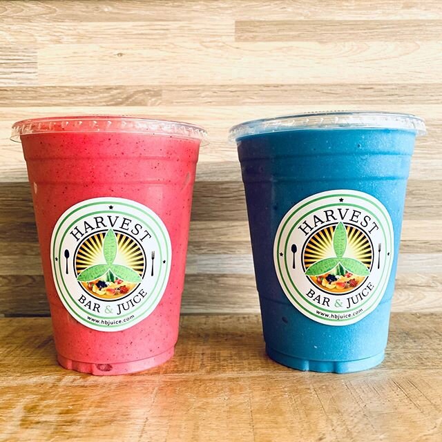 The Blue Hawaiian and Hot Pink smoothie are a perfect refreshing treat on this hot LA day 💙💗