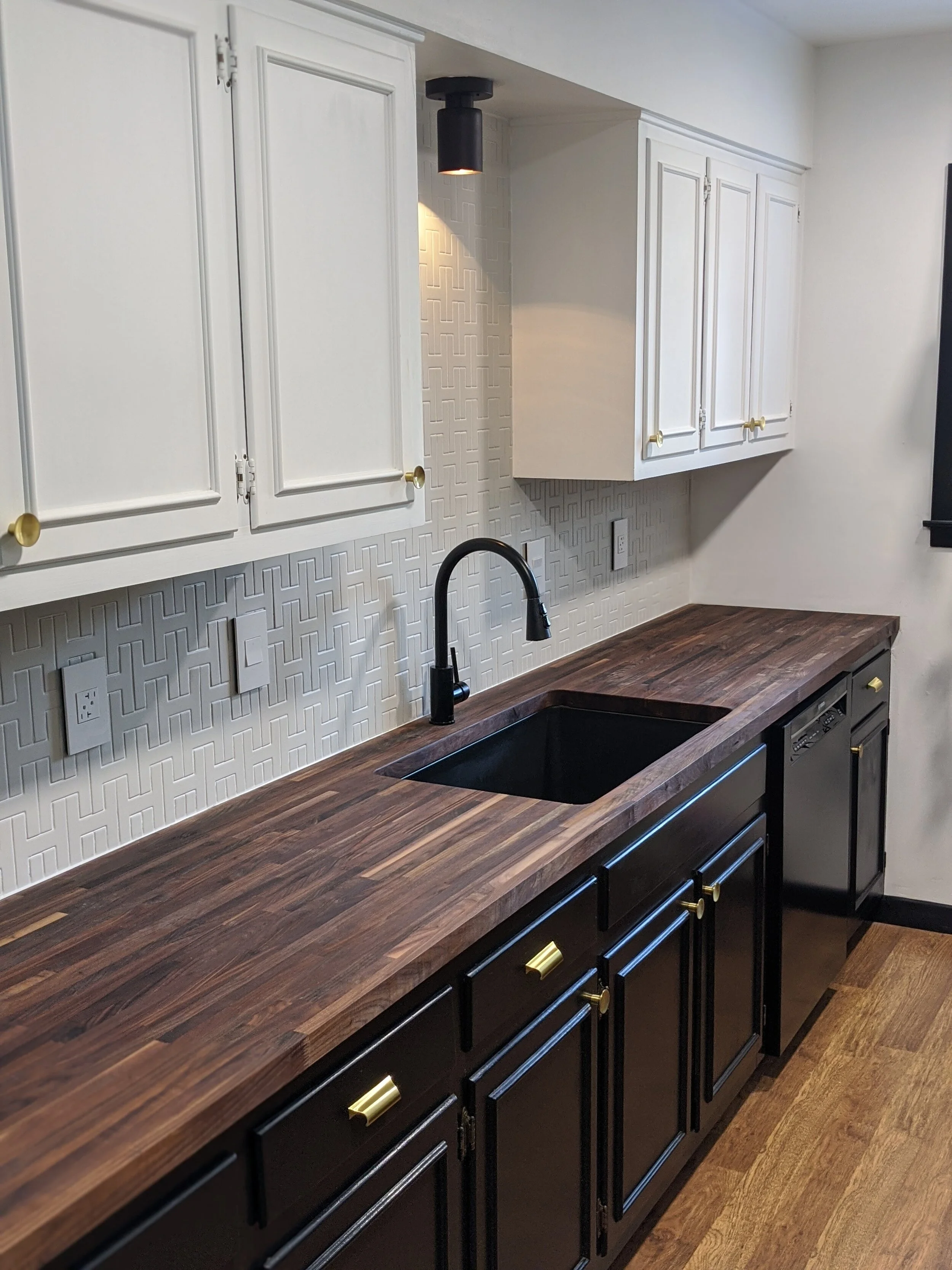 Interior Designer Carmeon Hamilton's Backsplash and Butcher Block 