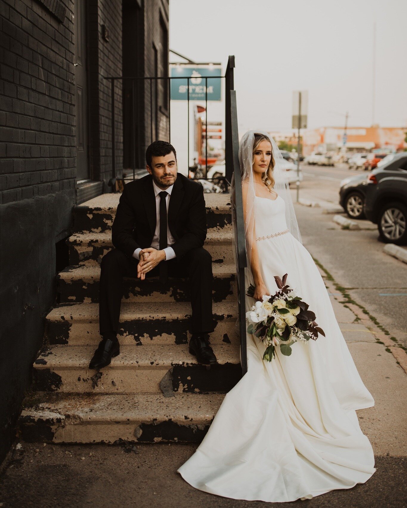 Denver Downtown.

We don't just have mountains over here! (but the mountains are beautiful too). 

Photographer: @ashleecrowdenphoto 
Planner: @abridesbestmate
HMU: @torimuah 
Dress and Veil: @vowdweddings 
Bride: @jennacarara 
Groom: @samislending 
