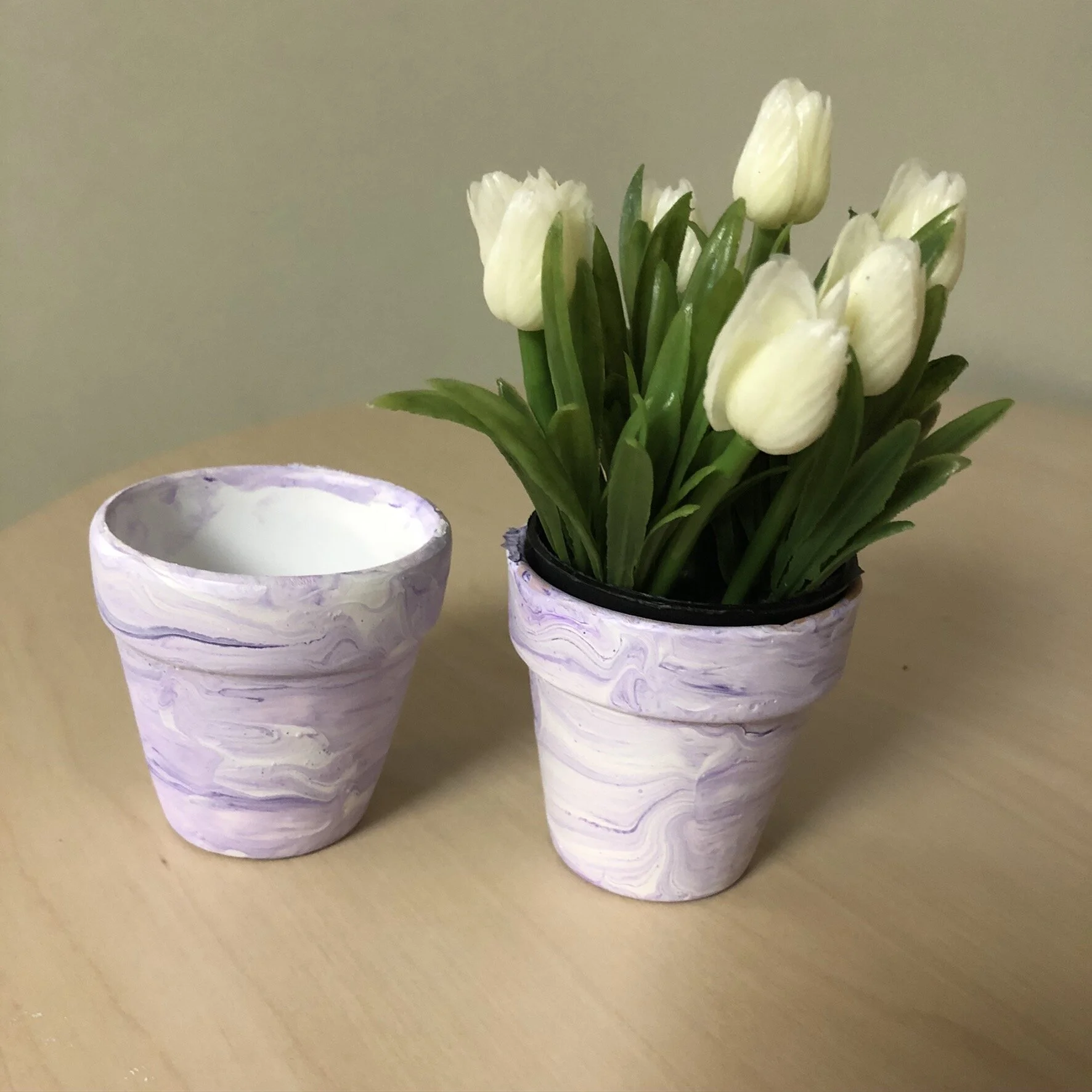 Mini Terra Cotta Purple Marbled Planter