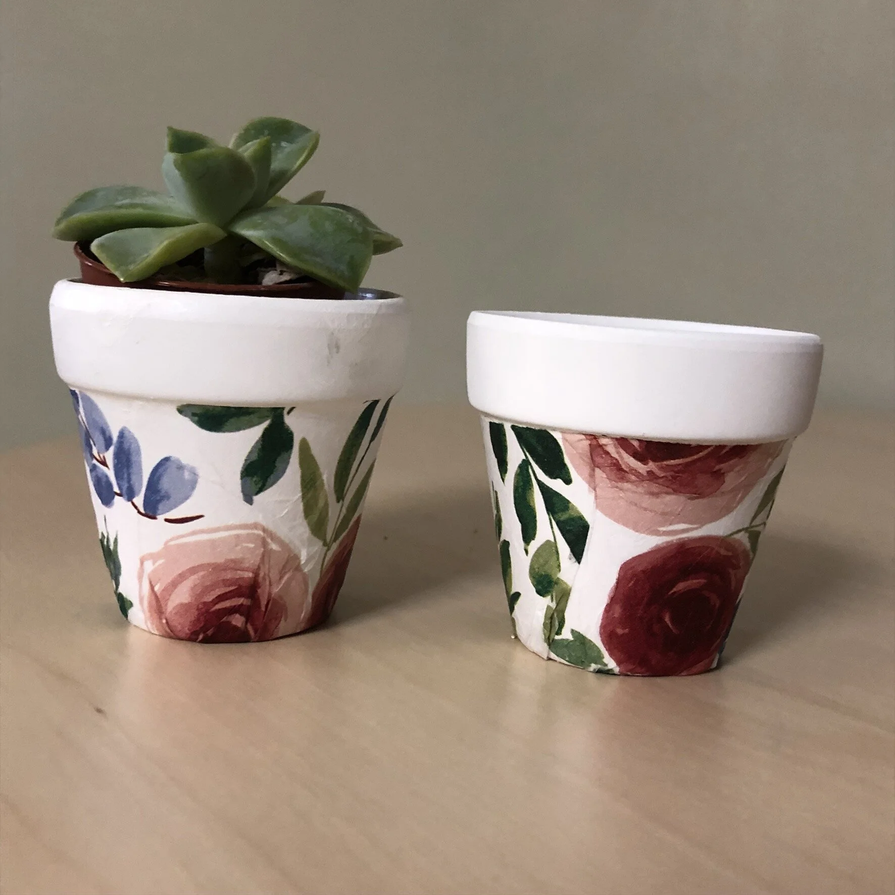 Mini Terra Cotta Flower Decoupage Planter 