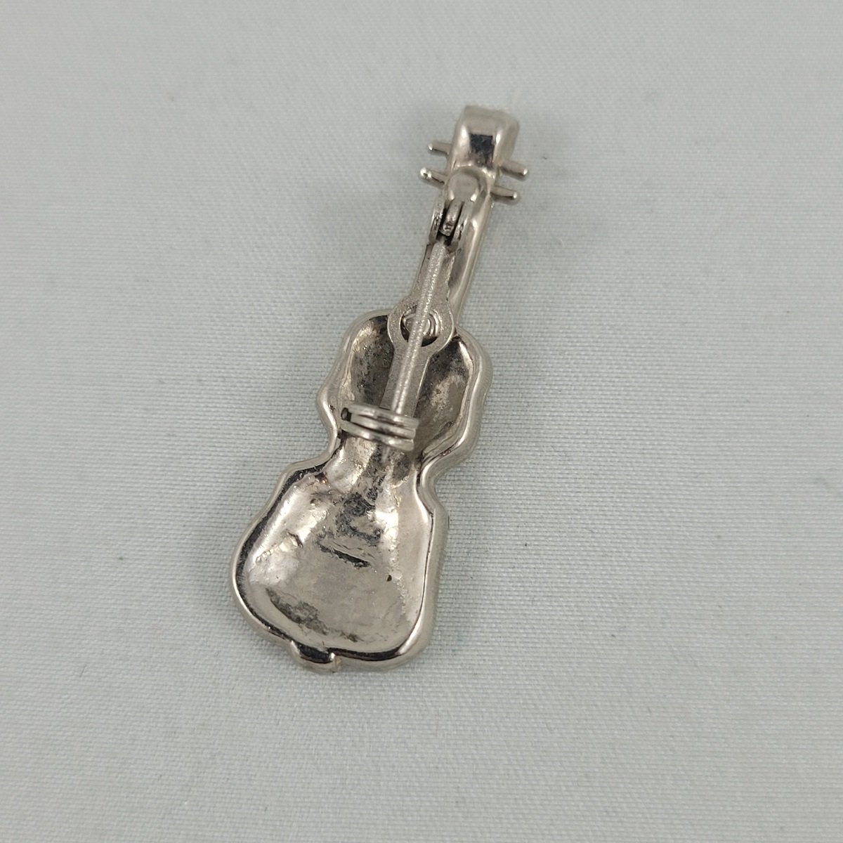 Vintage Pave Clear Rhinestone Violin 1.5 Inch Brooch -3.jpg (Copy)