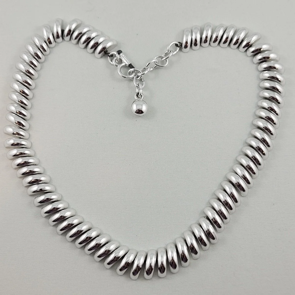 DGM Belibon Modernist Electroform Sterling Silver Crescent Wedge Bead Choker Necklace (Copy)