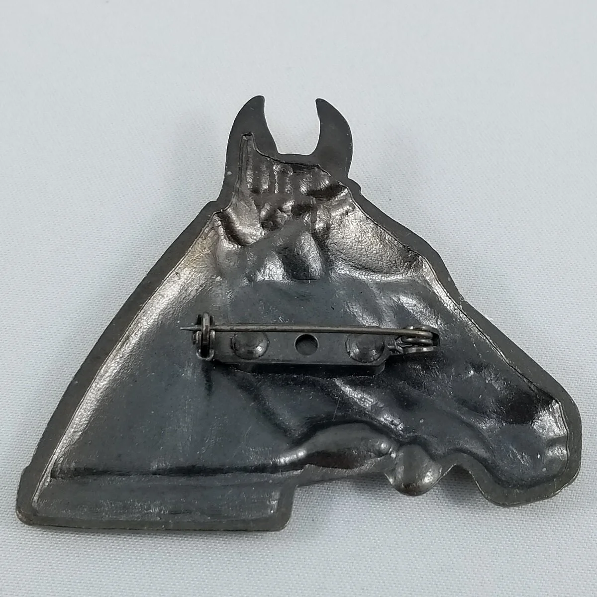 Antiqued Brass Horse Head Western Equestrian Brooch