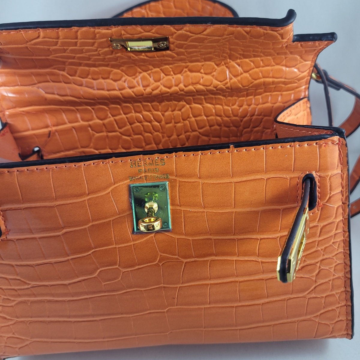 DIY Handmade Authentic Upcycled Premium Leather Orange Hermes Handbag Phone  Crossbody Purse — The Crystal Shoe Company