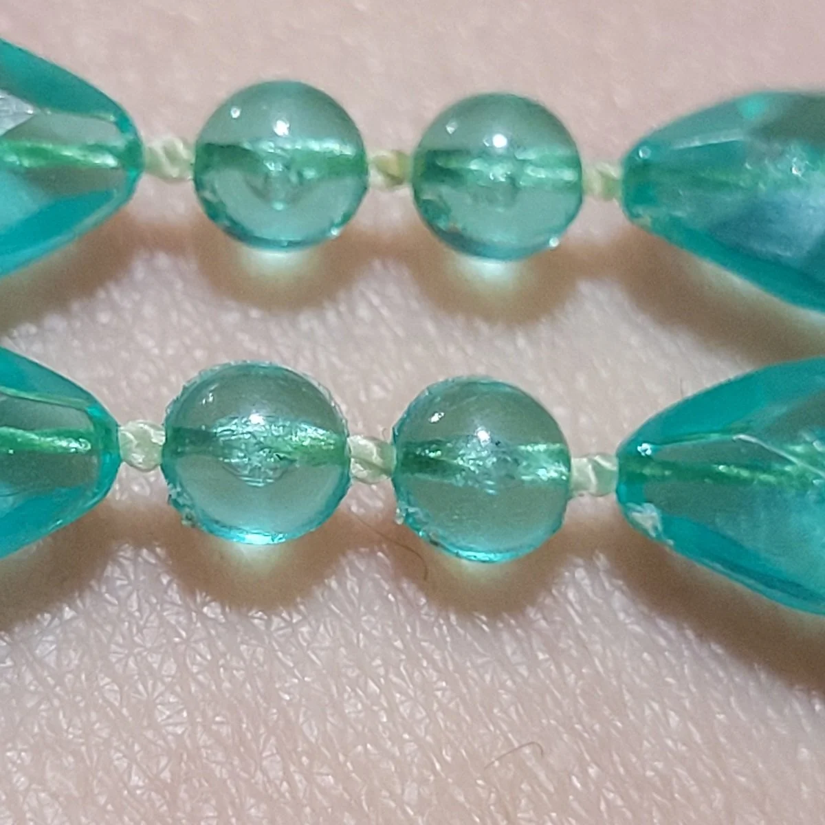 Ercole Moretti Studio Italian Riviera Seafoam Injected Polystyrene 'Shadow Glass' Corda di Resina In-Situ Cord Cast Sautoir Art Deco Flapper Necklace -B.jpg