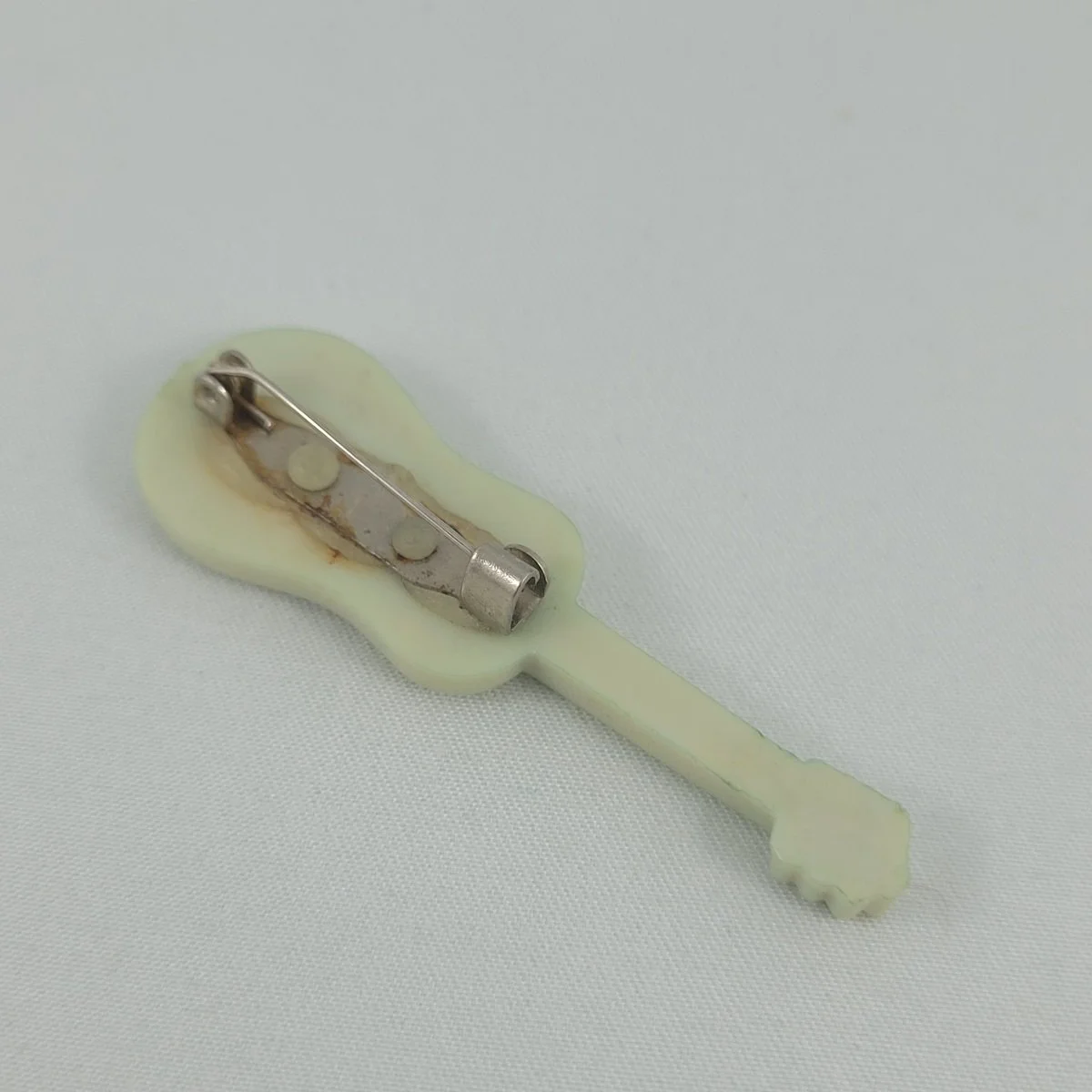 Antique Early Celluloid Plastic Spanish Guitar 2.25 Inch Brooch -2.jpg