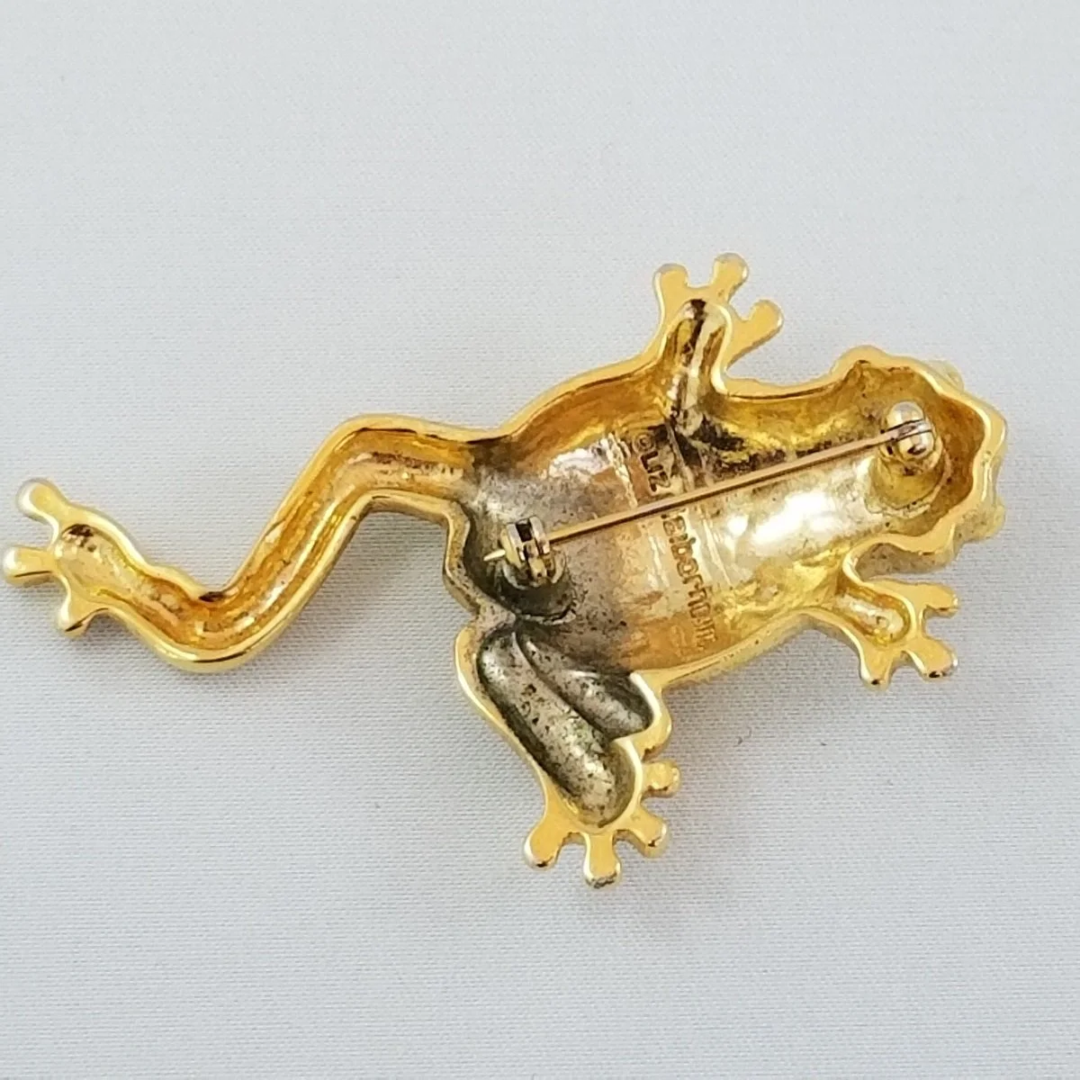 Liz Claiborne Polished Gold-tone Leaping Frog Brooch -5.jpg