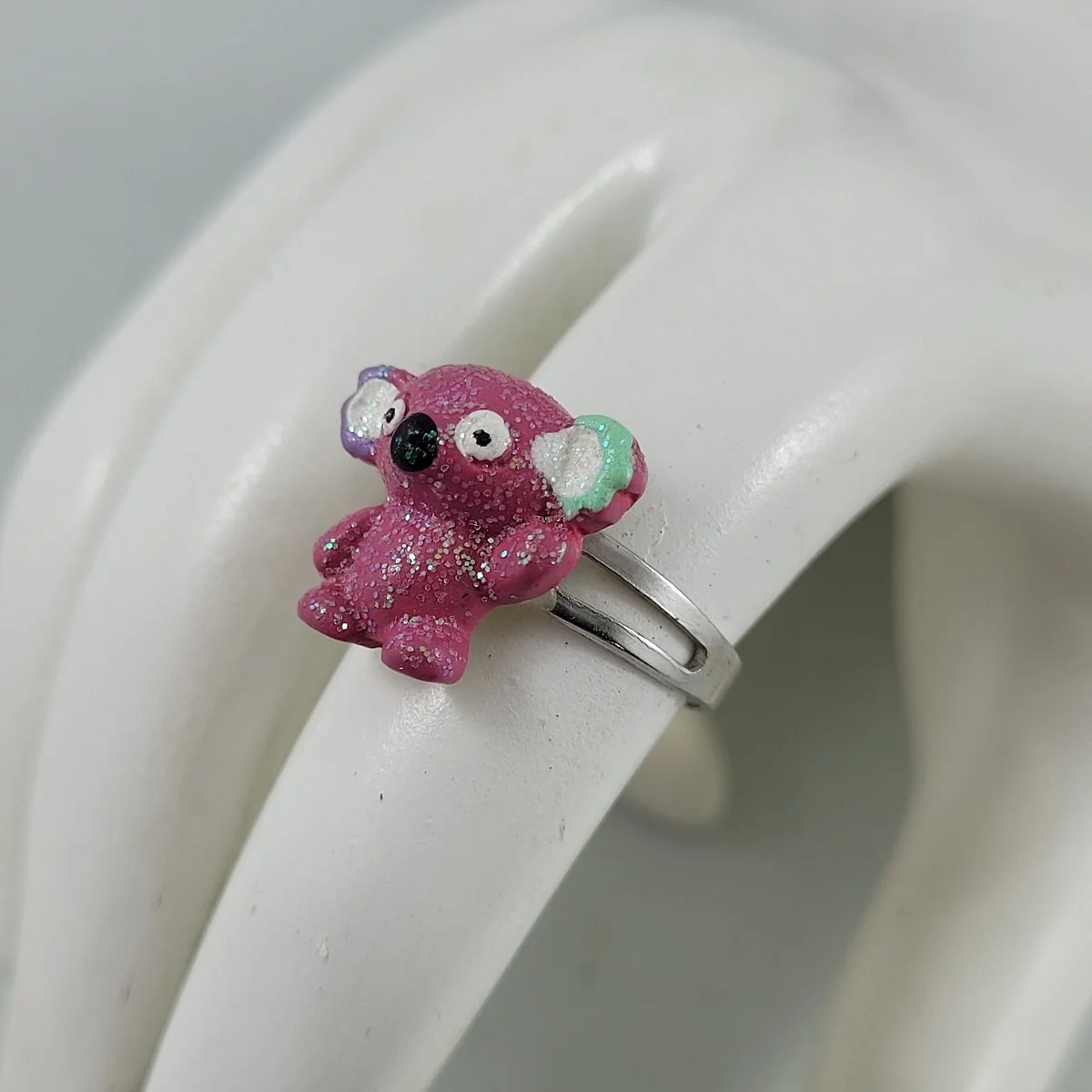 Children's Adjustable Sparkling Koala Bear Ring.jpg