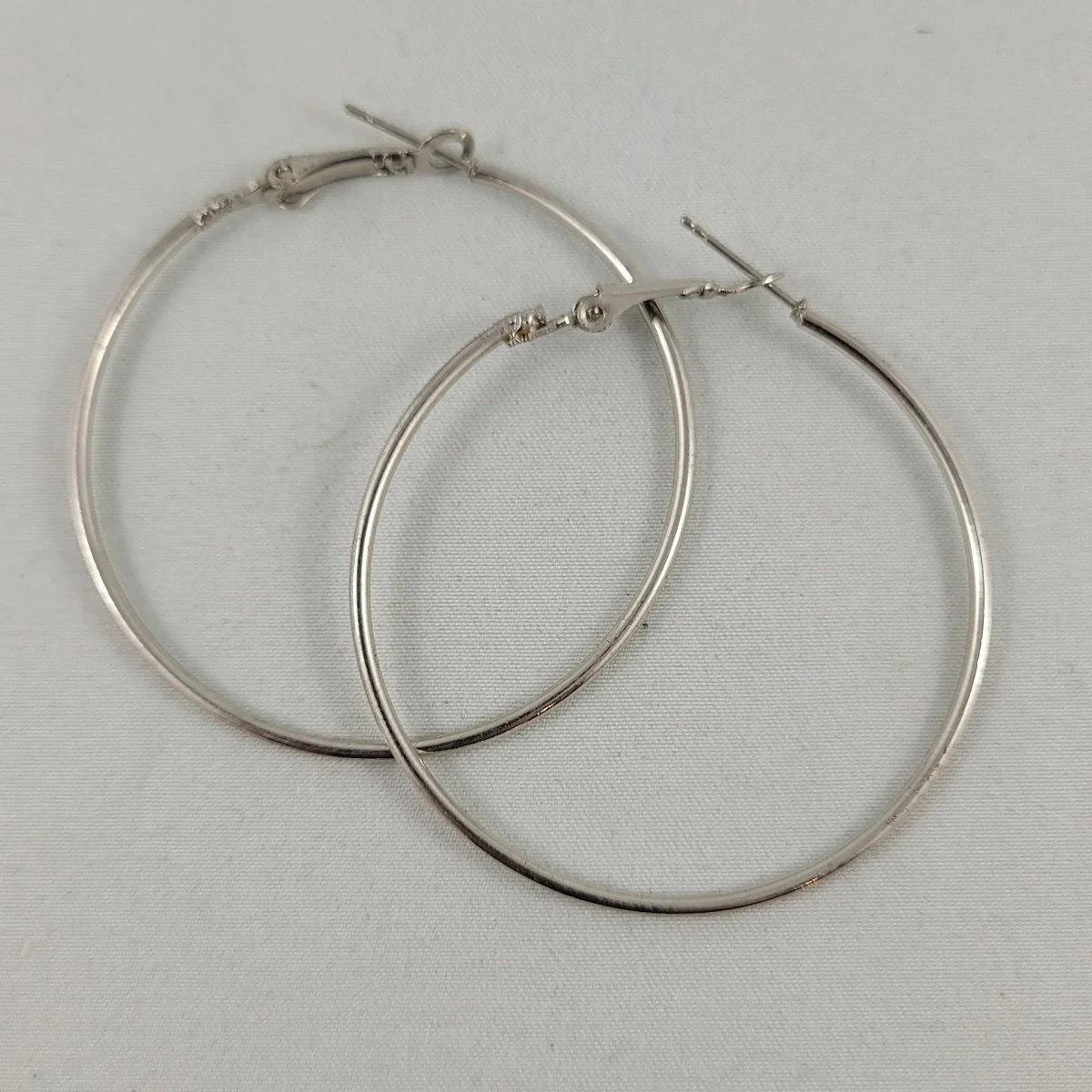 Polished Silver-tone Tube 1.875 Inch Oversized Hoop Pierced Earrings.jpg