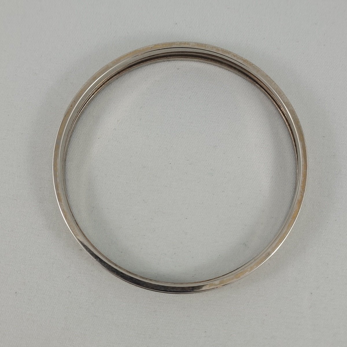 Set of Four Square Tube Silver Brass Spacer Bangle Bracelets Top View