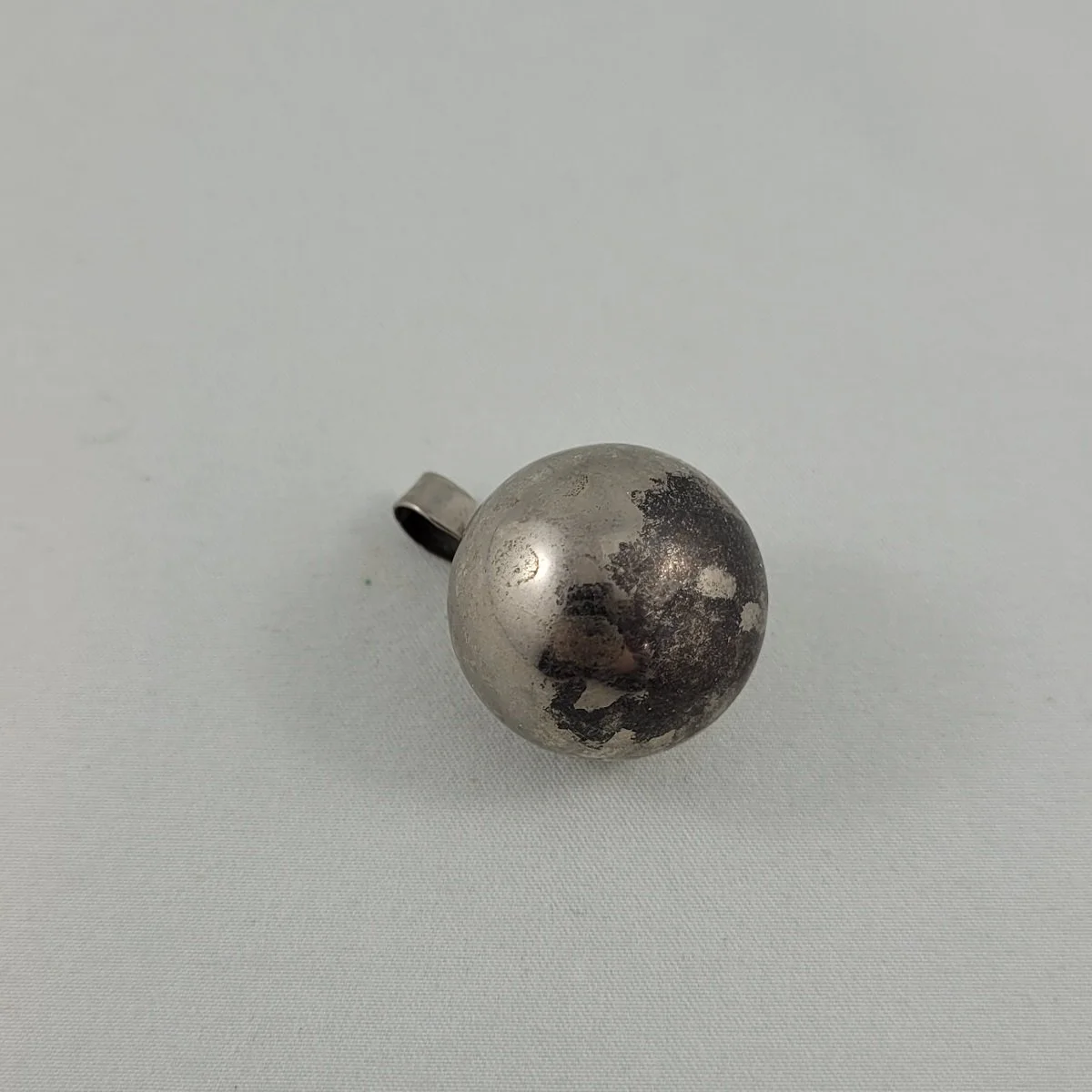 Vintage Silver Plate 25.7mm Harmony Ball Bell Angel Caller Mexican Bola Chime Pendant Charm Side View