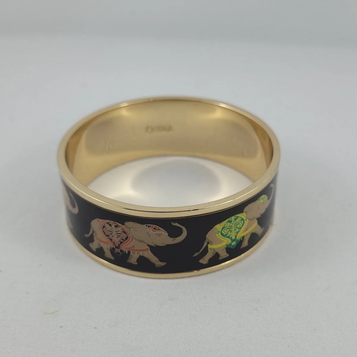 C. Wonder Brand Hermes Style Black Enamel Elephant Parade Gold Plated Torana Bangle Bracelet 8 (Copy)