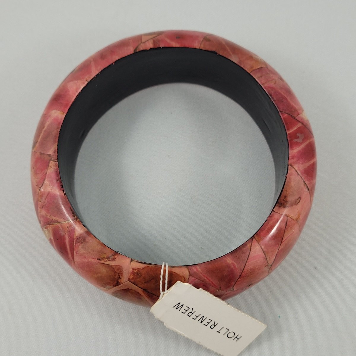 Holt Renfrew Mosaic Wood Resin Wide Domed Bangle Bracelet -4.jpg (Copy)
