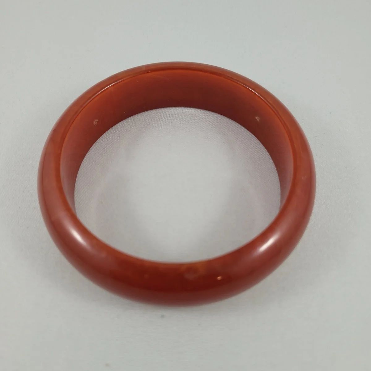 Oyonnax French Translucent Deep Caramel Seamless High Dome Rhodoid Bangle Bracelet -9.jpg (Copy)