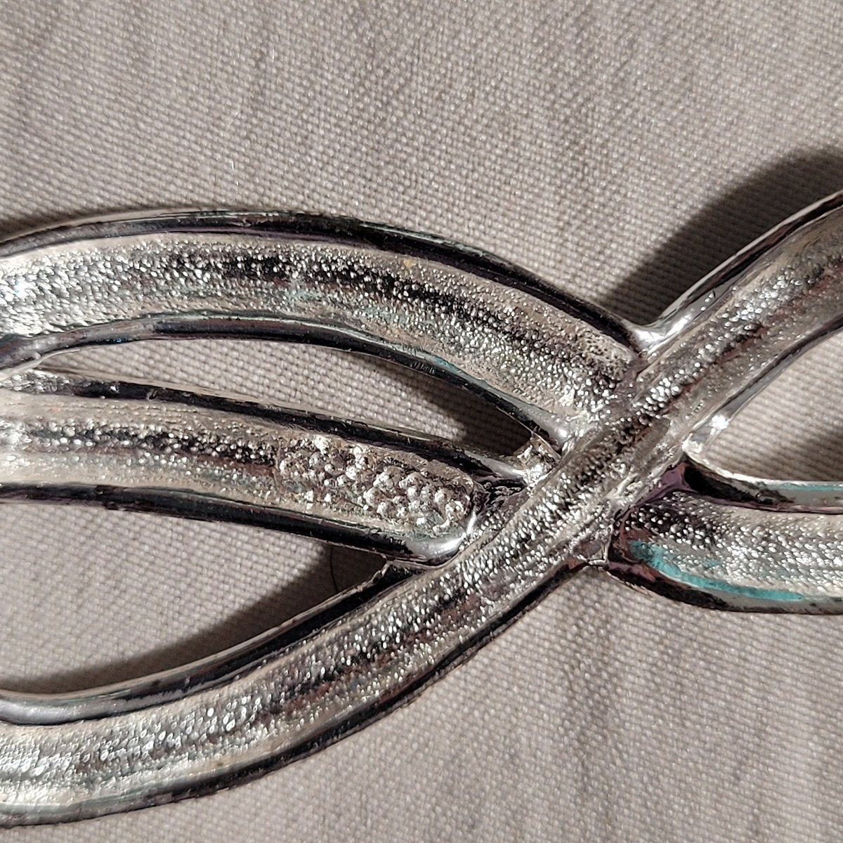 Designer Polished Silver 2.625 Inch Double Loop Brooch with Illegible Maker's Marking -3.jpg (Copy)
