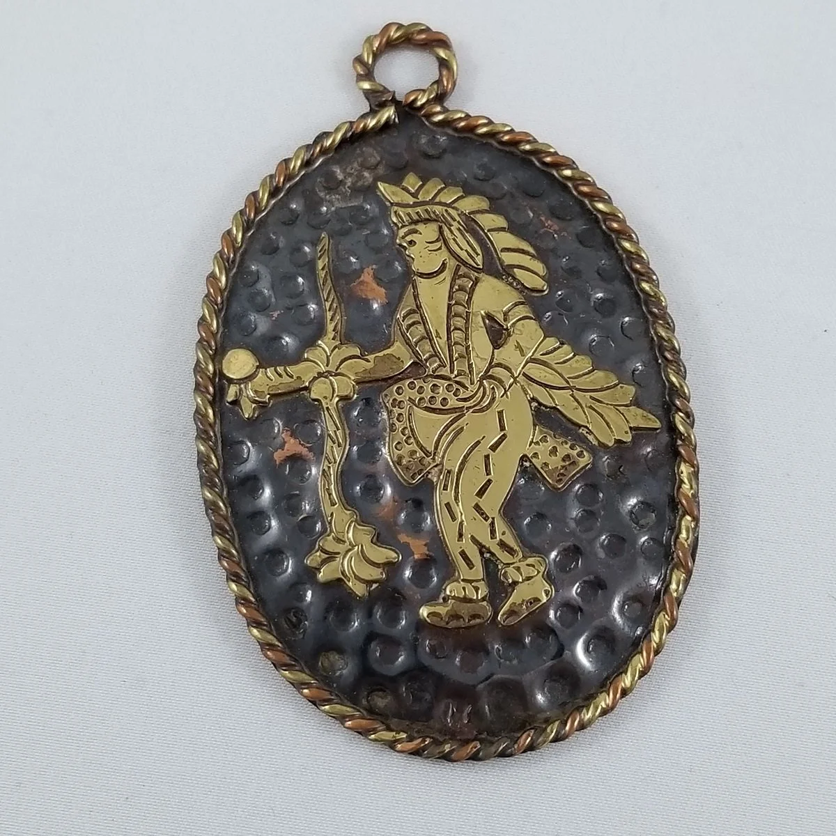 Metales Casados Tlaquepaque Mixed-Metal "Aztec Dancer" Oversized Pendant