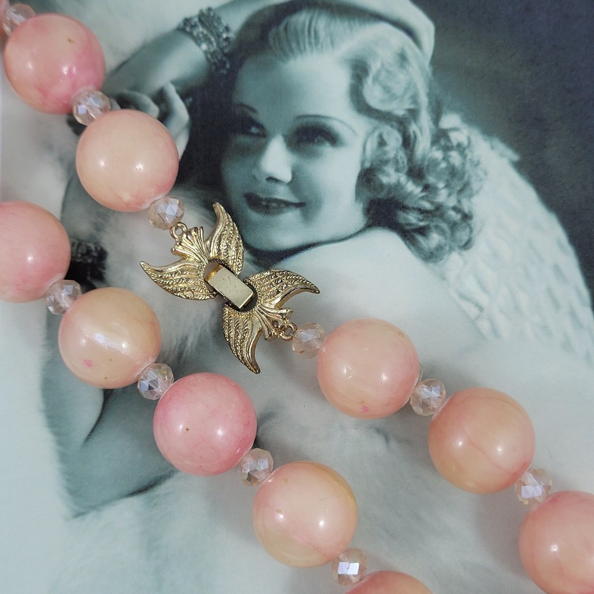 Hefty Polished Genuine Rose Quartz Gemstone Round Bead Faceted Clear Crystal Choker Necklace.jpg (Copy)