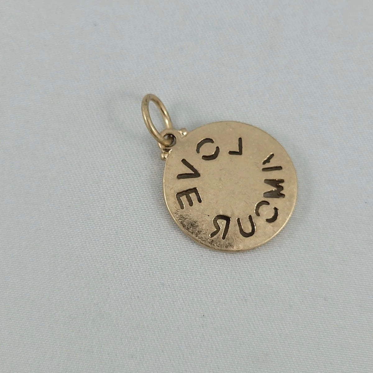 Love Amour 21mm Gold-tone Medallion Coin Pendant w Rhinestone -1.jpg