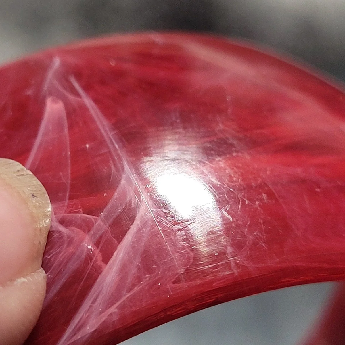 Oyonnax French Marbled Wine Milky Swirl Domed Translucent Rhodoid Bangle Bracelet -13.jpg (Copy)