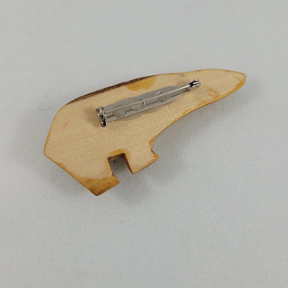 Gordon B. Newell Architectural Inspired Danish Mid Century Modern Art Lacquered Natural Wood Carved Abstract Anteater Polar Bear Brooch -5.jpg (Copy)
