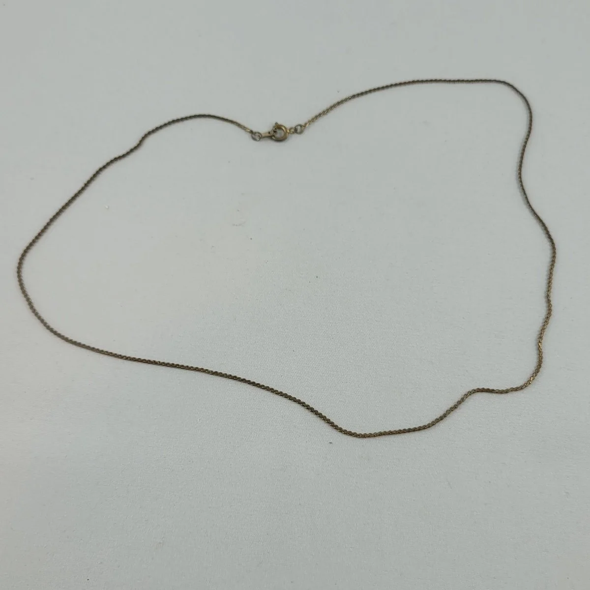 Gold-tone Serpentine Chain 18.75 Inch Princess Necklace Front View